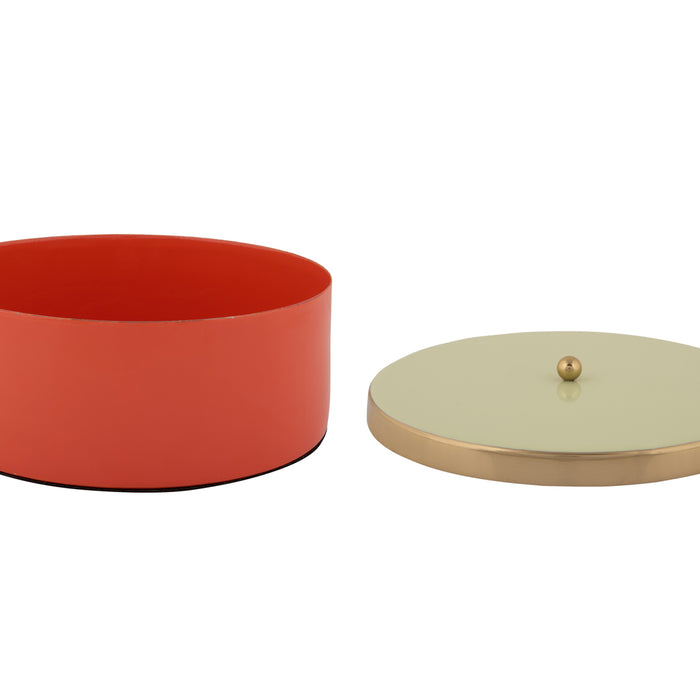 Present Time - Opbergbox Double Funky Large - Scarlet red & Soft green