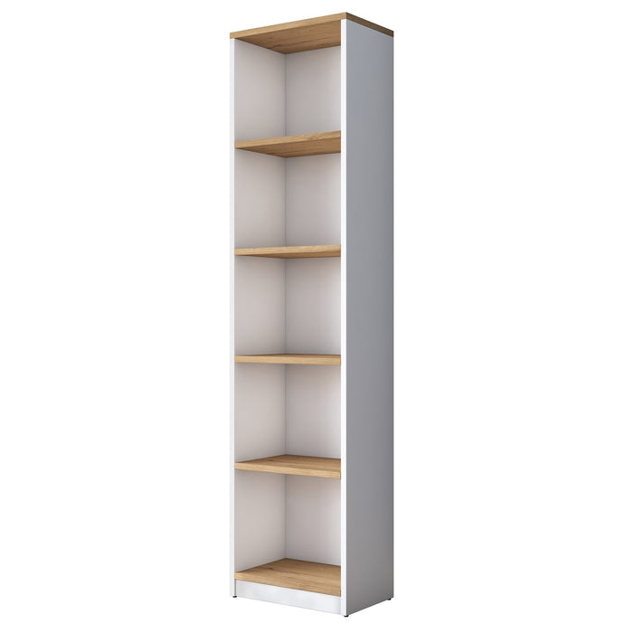 Giga Meubel - Boekenkast Wit|Walnoot Hout - 40x25x161,8cm - Hatipler