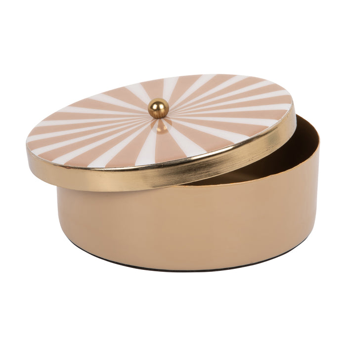 Present Time - Opbergbox Candy Swirl Rond - Soft brown & White