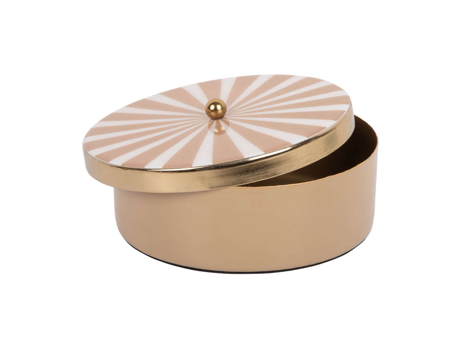 Present Time - Opbergbox Candy Swirl Rond - Soft brown & White