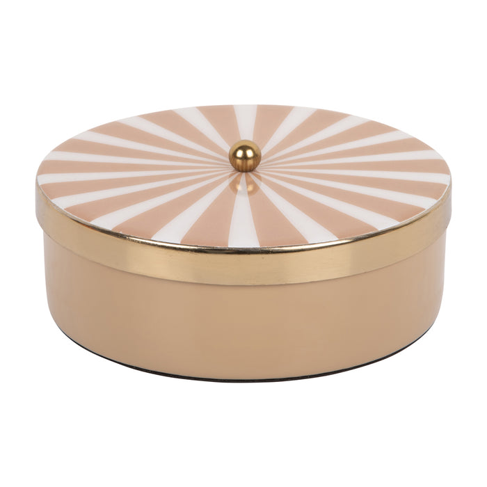 Present Time - Opbergbox Candy Swirl Rond - Soft brown & White