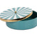 Present Time - Opbergbox Candy Swirl Rond Large - Turquoise blue & White