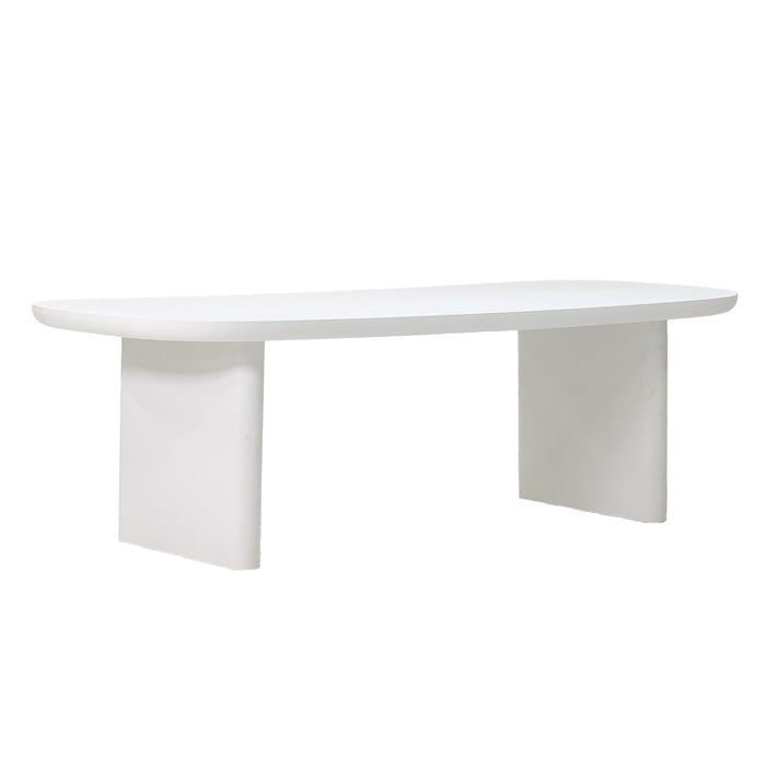 Giga Meubel - Tuintafel Deens Ovaal - Wit Betonlook - 300x100x75cm - Maya