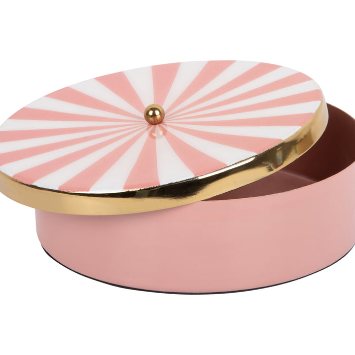 Present Time - Opbergbox Candy Swirl Rond Large - Pink & White