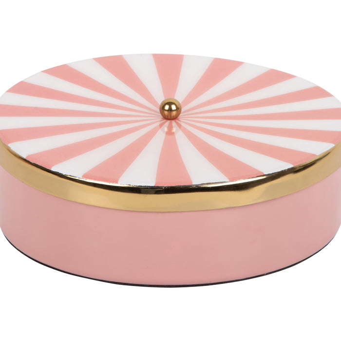 Present Time - Opbergbox Candy Swirl Rond Large - Pink & White