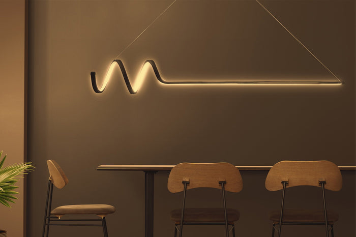 Giga Meubel - Hanglamp Zwart Aluminium - 120x20x80cm - Waterwave