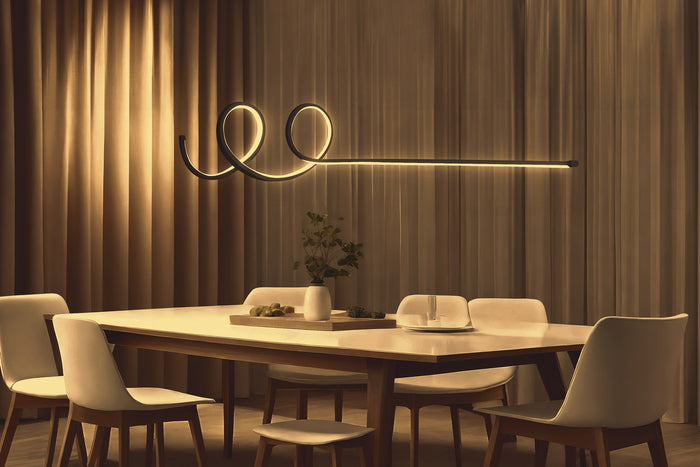 Giga Meubel - Hanglamp Zwart Aluminium - 120x20x80cm - Waterwave