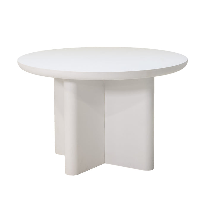Giga Meubel - Tuintafel Rond 120cm - Wit betonlook - Acryl Coating - Miso