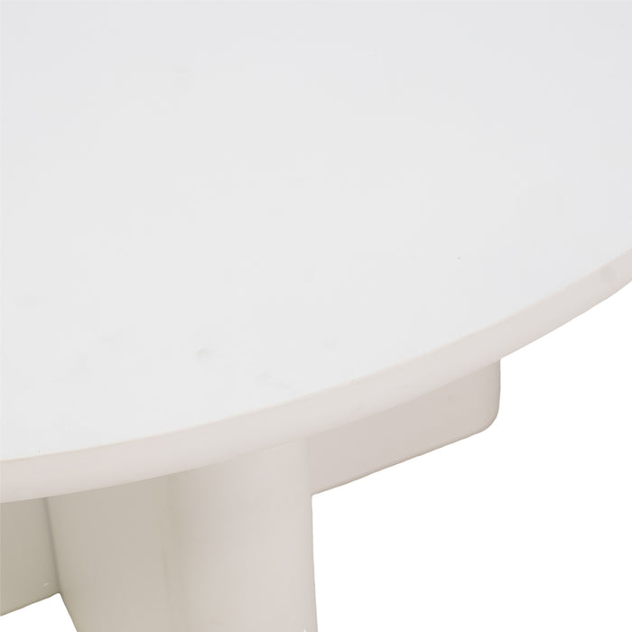 Giga Meubel - Tuintafel Rond 120cm - Wit betonlook - Acryl Coating - Miso