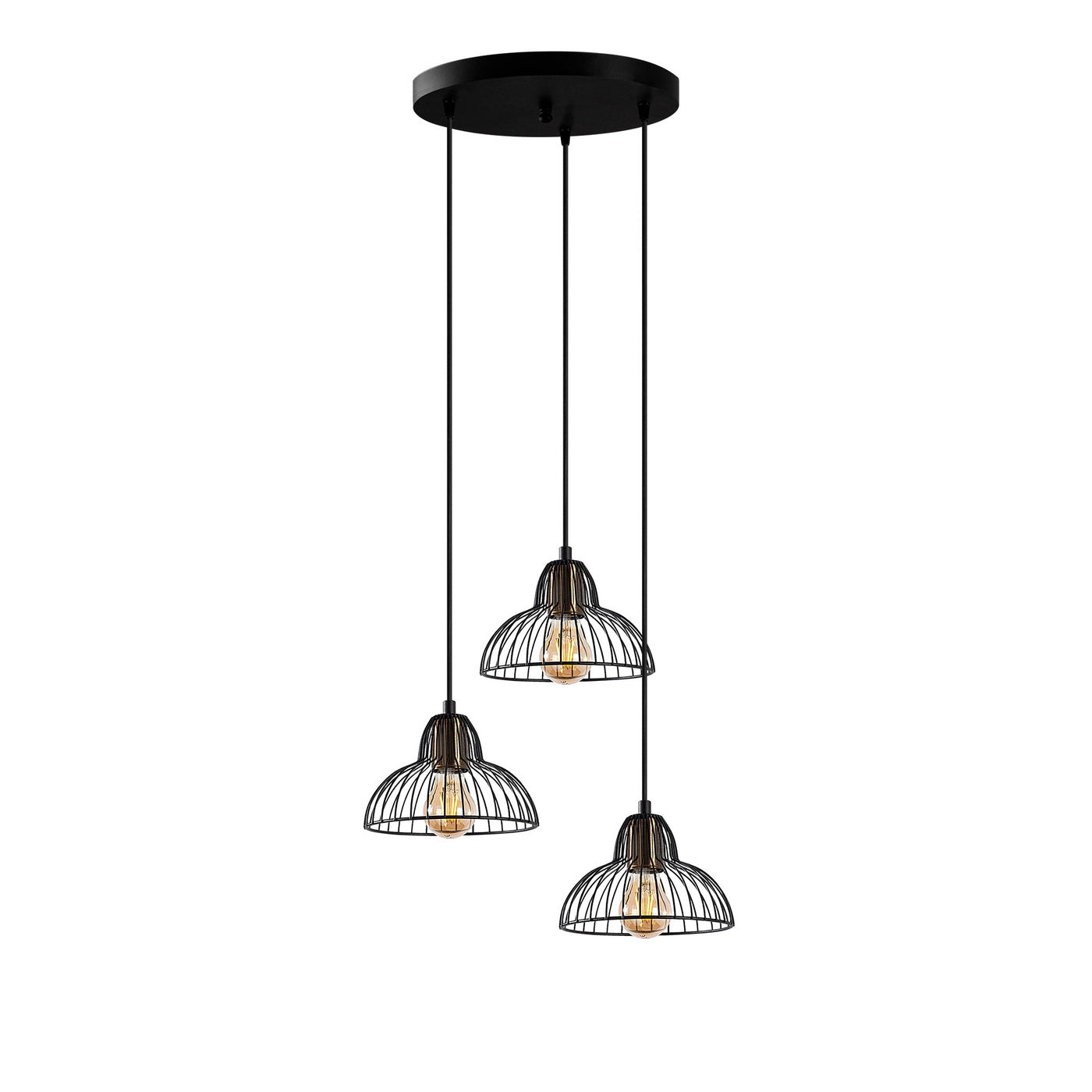 Giga Meubel - Hanglamp Zwart Metaal - 3-Lichts - 44x44x114cm - Dopo