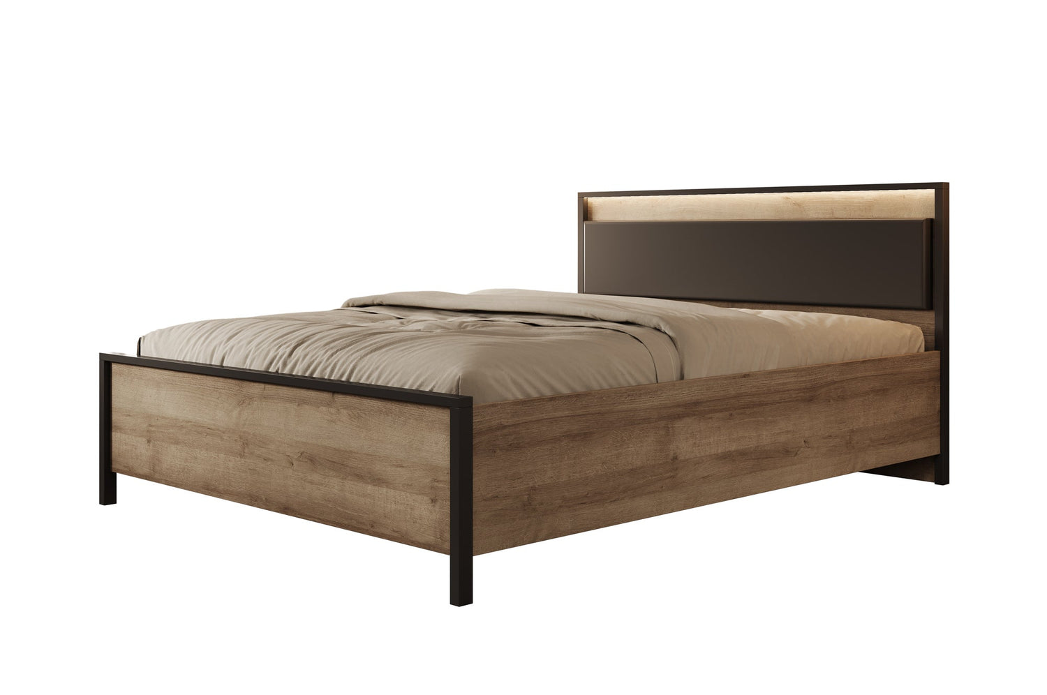 Meubella - Tweepersoonsbed Honduras - Eiken - 160x200 cm