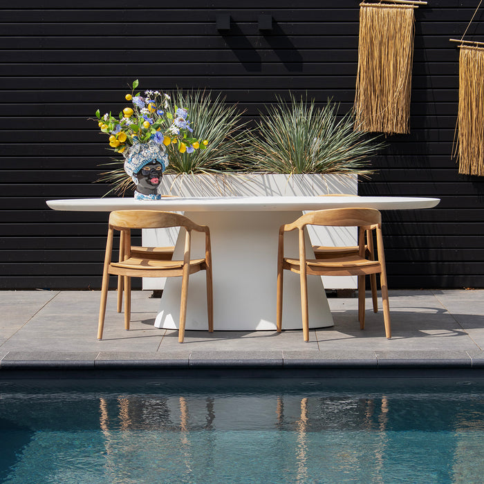 Giga Meubel - Tuintafel Ovaal 160cm - Wit Eco Composiet - Cleo