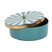 Present Time - Opbergbox Candy Swirl Rond - Turquoise blue & White