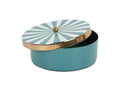 Present Time - Opbergbox Candy Swirl Rond - Turquoise blue & White