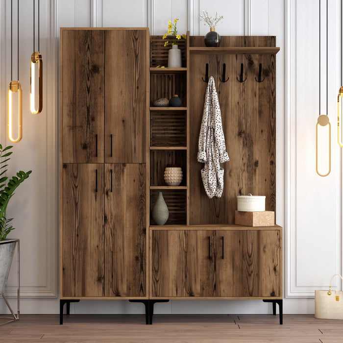 Giga Meubel - Garderobemeubel Walnoot Hout - 200cm - Viyana Large