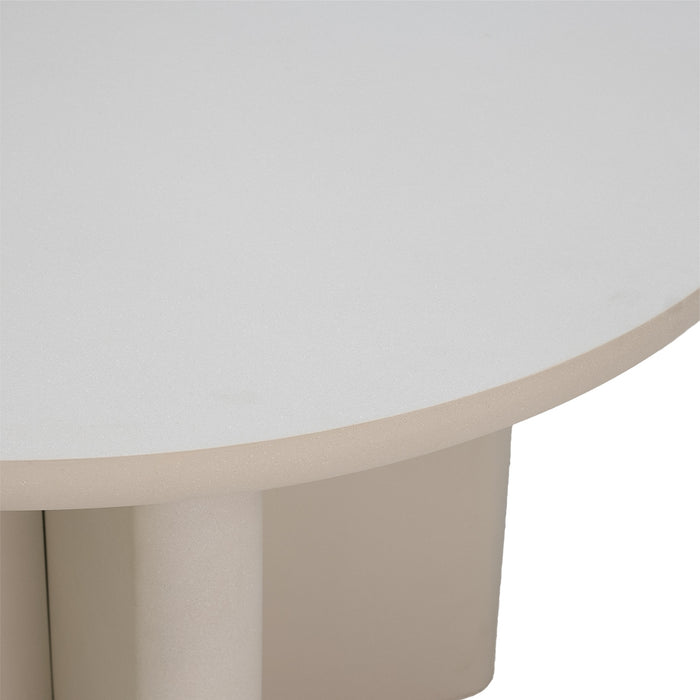 Giga Meubel - Tuintafel Rond 120cm - Beige betonlook - Acryl Coating - Miso