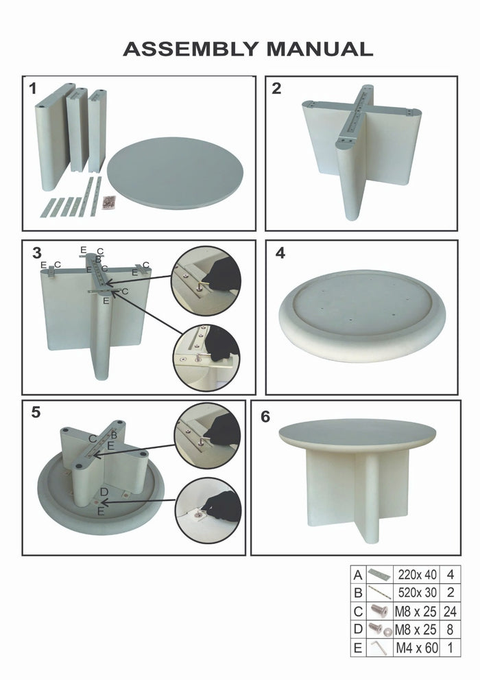 Giga Meubel - Tuintafel Rond 120cm - Beige betonlook - Acryl Coating - Miso