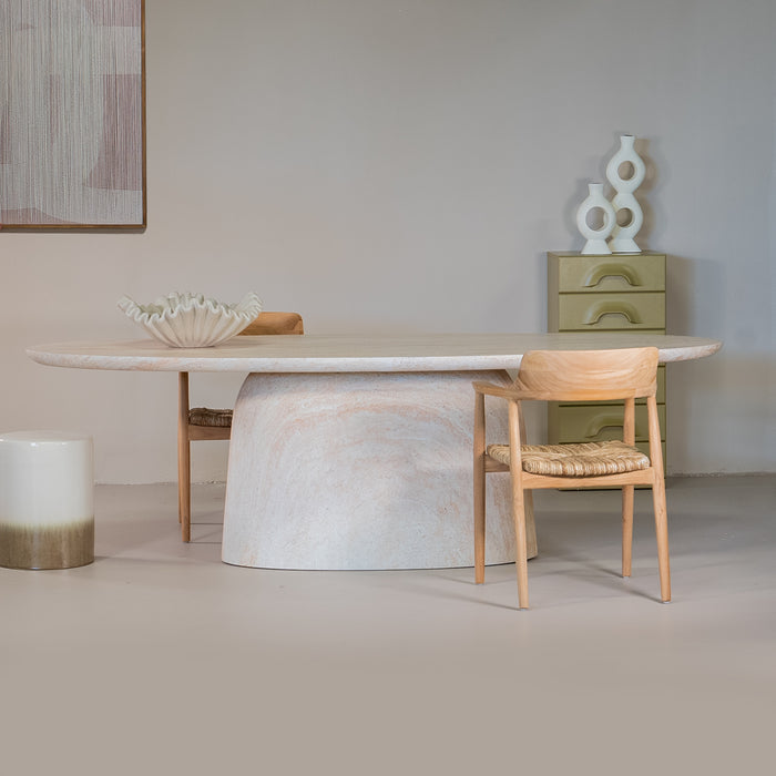 Giga Meubel - Tuintafel Ovaal - Naturel Travertin - 240x100x74cm - Myrna