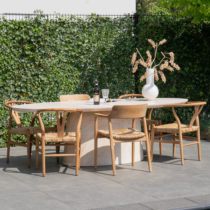 Giga Meubel - Tuintafel Ovaal - Naturel Travertin - 240x100x74cm - Myrna
