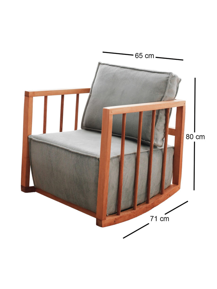 Giga Meubel - Schommelstoel Blauw - 65x71x80cm - Sallanan