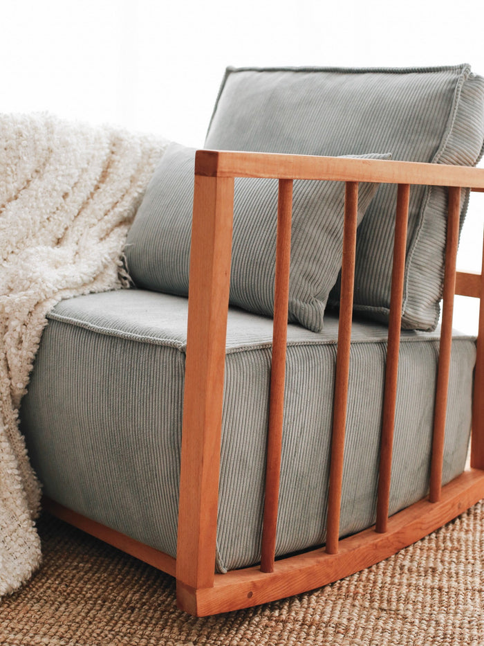 Giga Meubel - Schommelstoel Blauw - 65x71x80cm - Sallanan