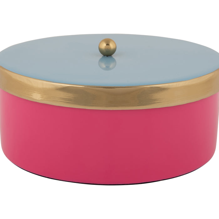 Present Time - Opbergbox Double Funky Medium - Bright pink & Soft blue