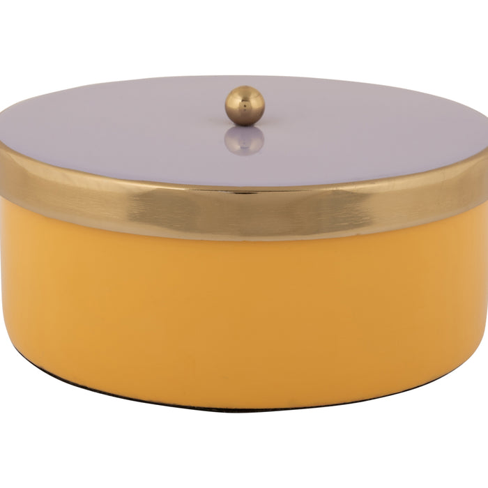 Present Time - Opbergbox Double Funky Medium - Bright yellow & Soft purple