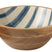 J-Line kom Strepen - hout - blauw|wit - large