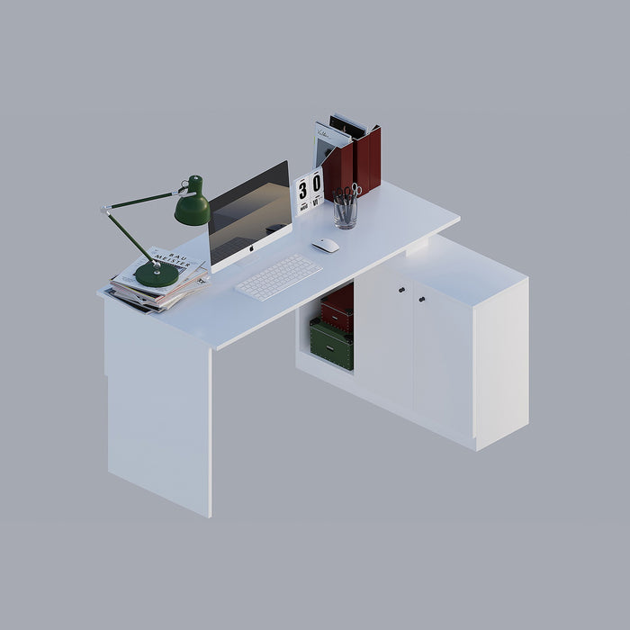 Giga Meubel - Bureau Wit Hout - 130x60x74cm - Basak