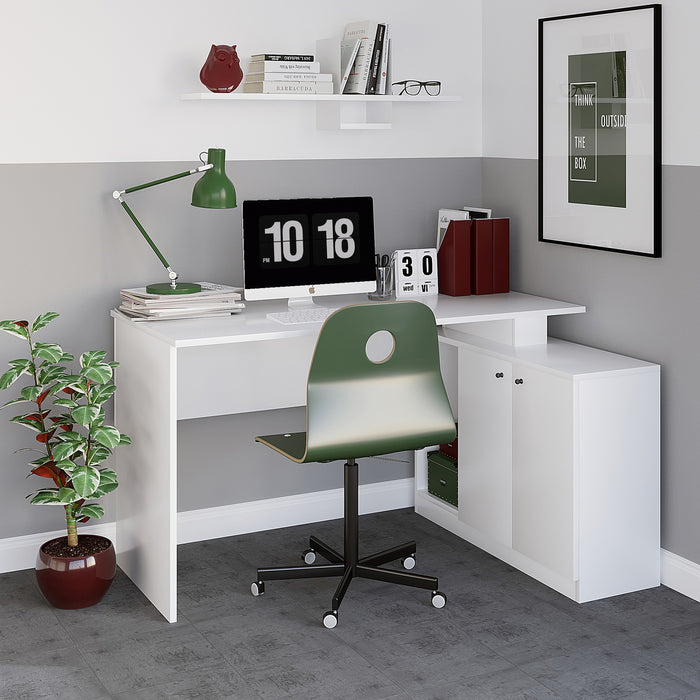 Giga Meubel - Bureau Wit Hout - 130x60x74cm - Basak