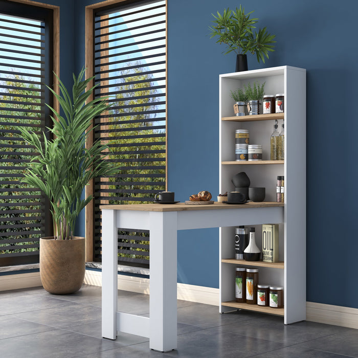 Giga Meubel - Keukentafel Walnoot|Wit Hout - 120cm - Saltepe