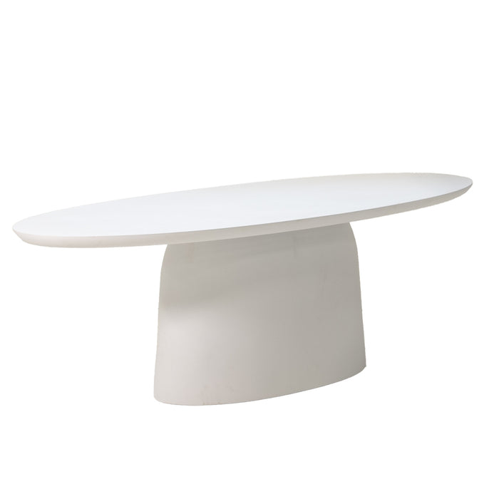 Giga Meubel - Tuintafel Ovaal - Wit Betonlook - 300x110x74cm - Myrna