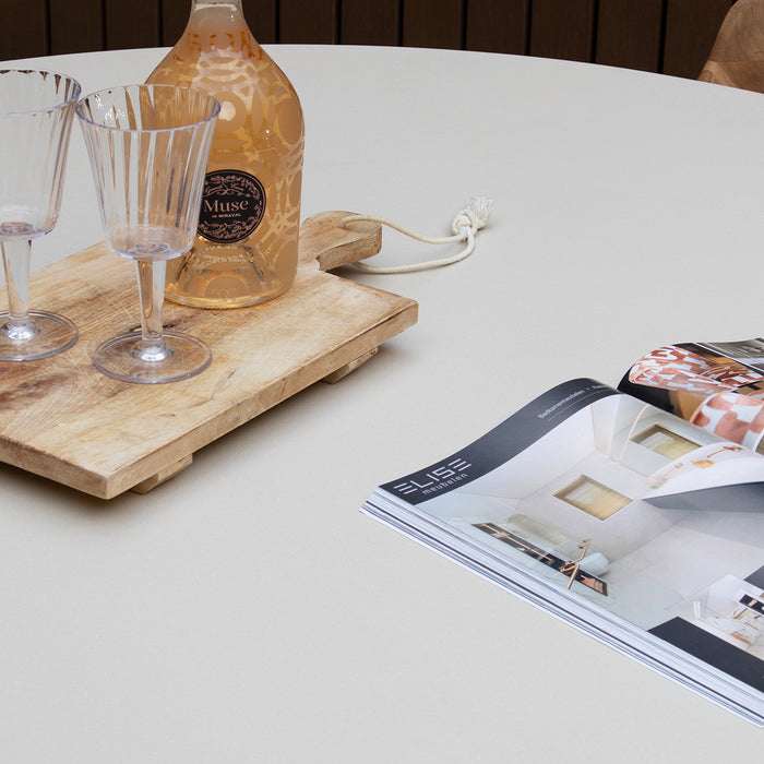 Giga Meubel - Tuintafel Rond 120cm - Beige Eco Composiet - Betonlook - Eden