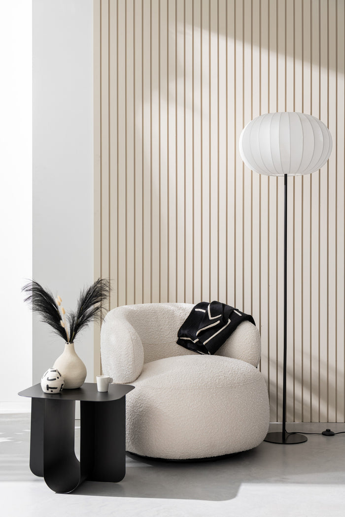 J-Line zetel Draaiend Rond - hout|schuim - ecru