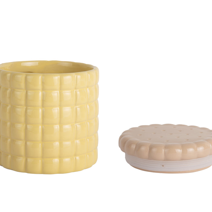 Present Time - Storage Jar Biscuit Box - Zacht geel
