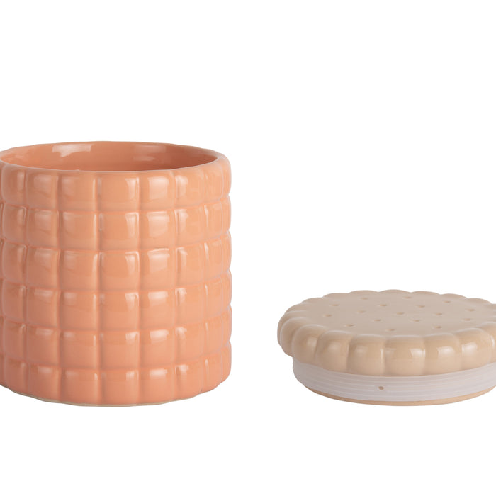 Present Time - Storage Jar Biscuit Box - Peach Orange