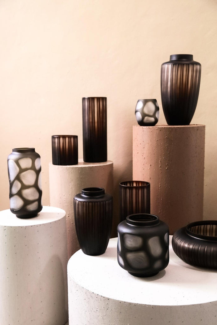 PTMD Azize Green Carved Glass Round Bowl Round Motive