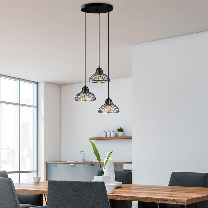 Giga Meubel - Hanglamp Zwart Metaal - 3-Lichts - 44x44x114cm - Dopo