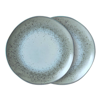 HKliving 70's Ceramics Dinerbord Ø 27,5 cm - Set van 2 - Mineral
