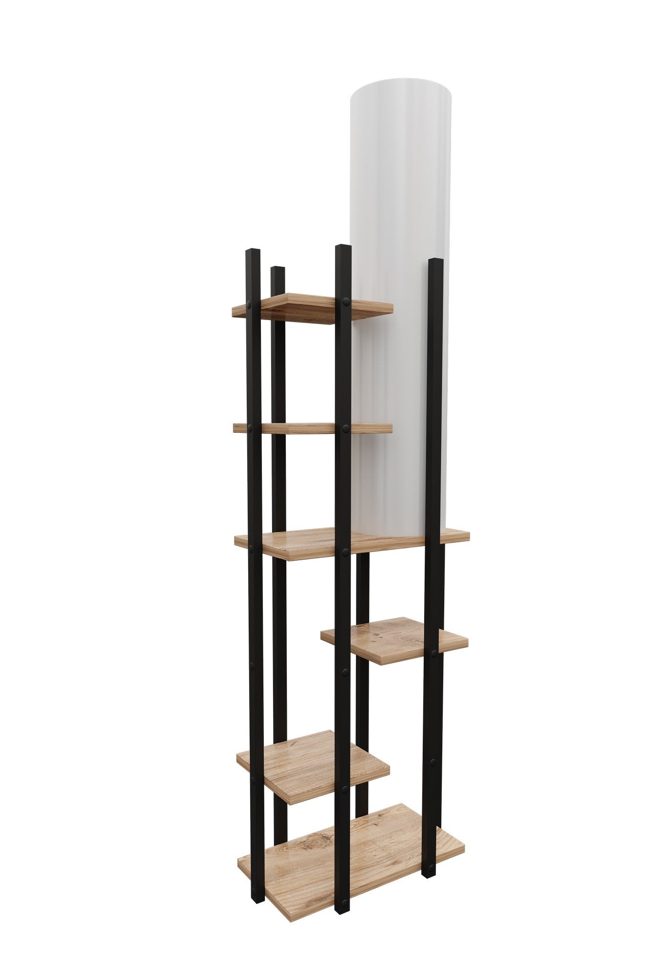 Giga Meubel - Vloerlamp Wit - Incl. Planken 45x25x160cm - Vogue