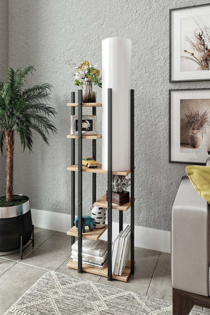 Giga Meubel - Vloerlamp Wit - Incl. Planken 45x25x160cm - Vogue