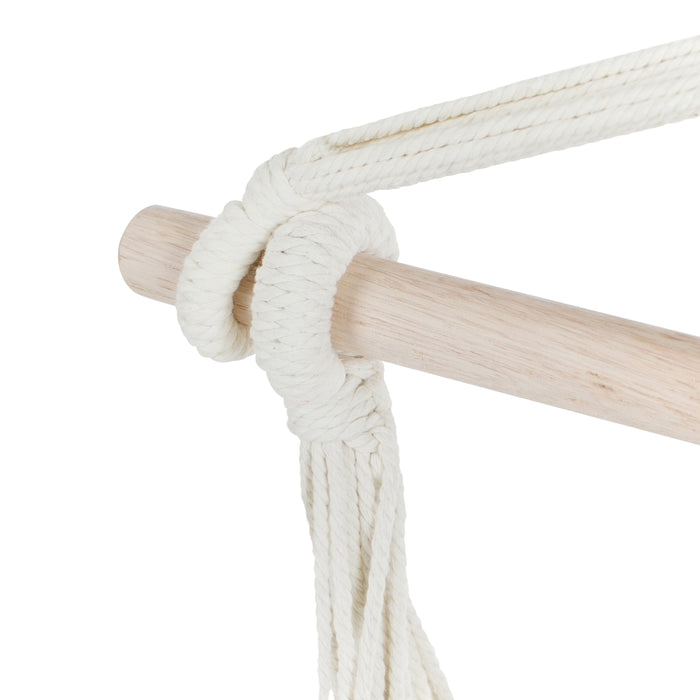 Beliani - VARENA - Hangstoel - Beige|Blauw - Katoen