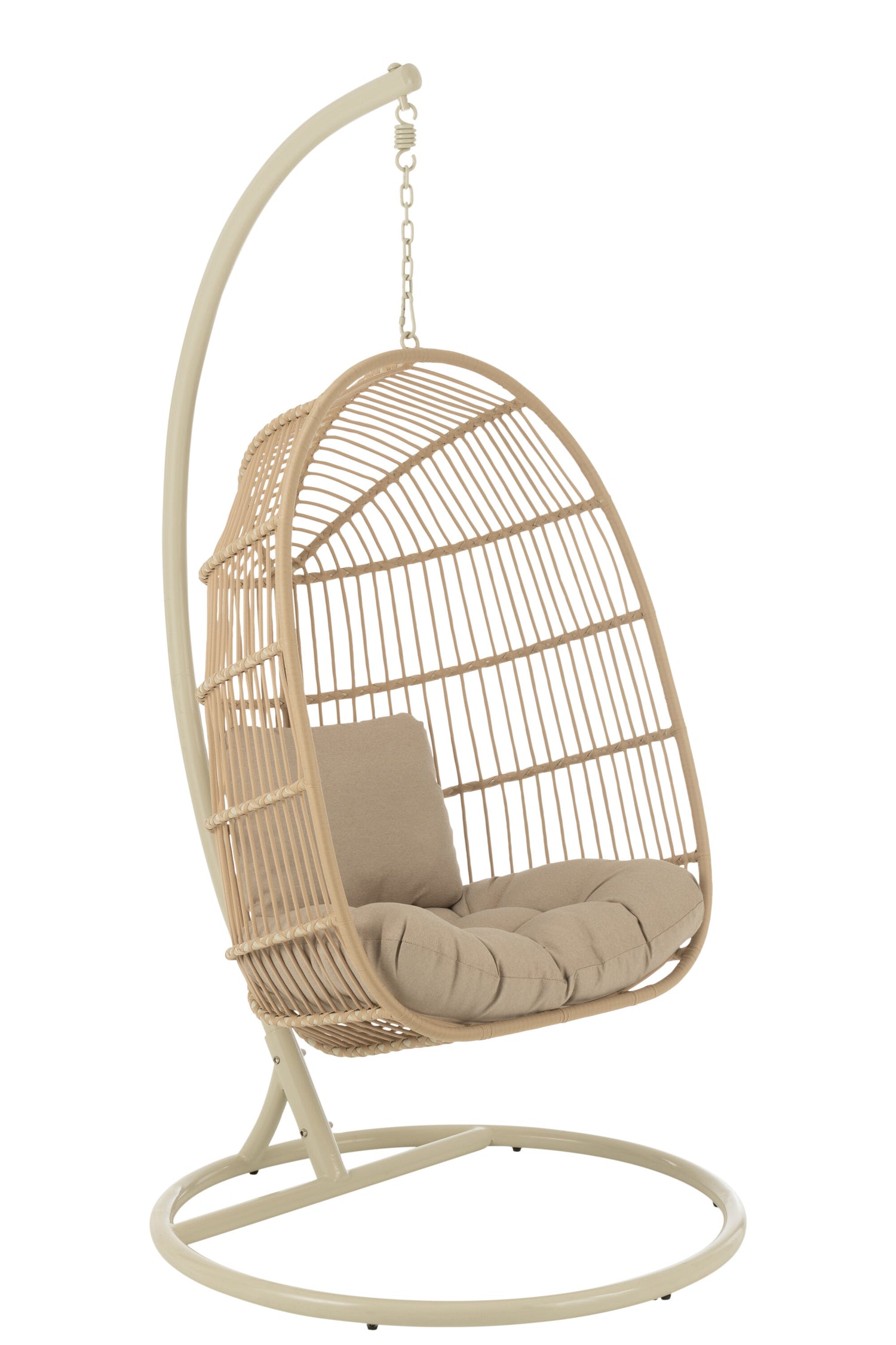 J-Line hangstoel Egga - metaal|koord - beige