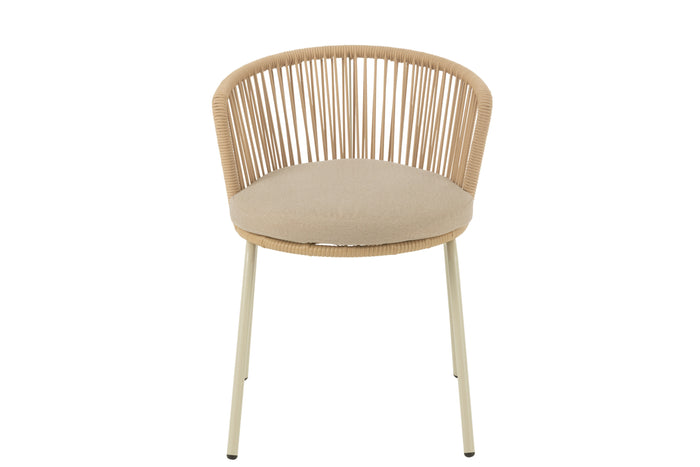 J-Line stoel Toa - metaal|koord - beige