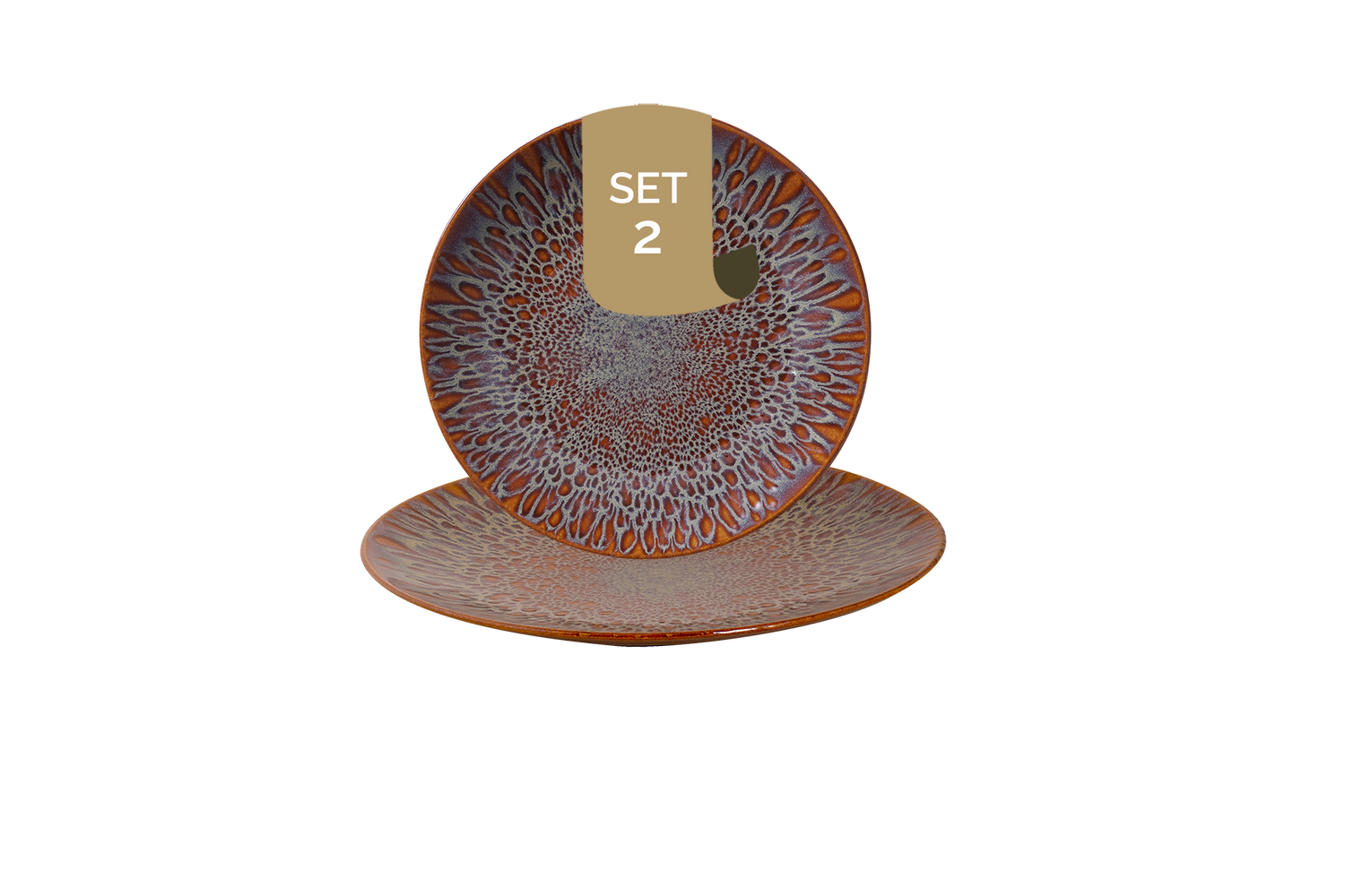 Palmer Bord coupe Magmatic 27 cm Bruin Stoneware 2 stuks