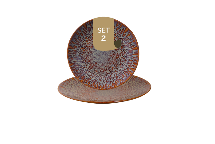 Palmer Bord coupe Magmatic 27 cm Bruin Stoneware 2 stuks