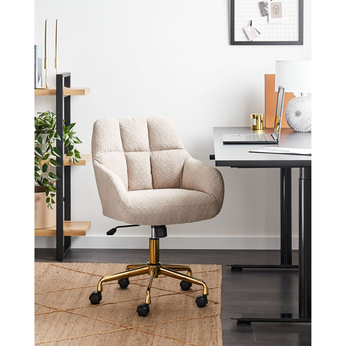 Beliani - PALMDALE - Bureaustoel - Beige - Polyester