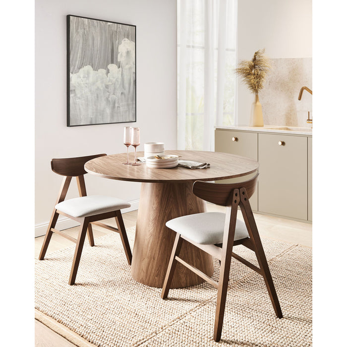 Beliani-LACOTA-Eetkamerstoelen set 2-Donkerbruin|Lichtgrijs-Rubberhout