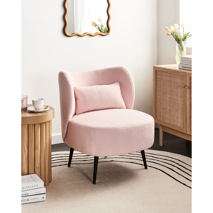 Beliani - OTSBY II - Fauteuil - Pastelroze - Bouclé