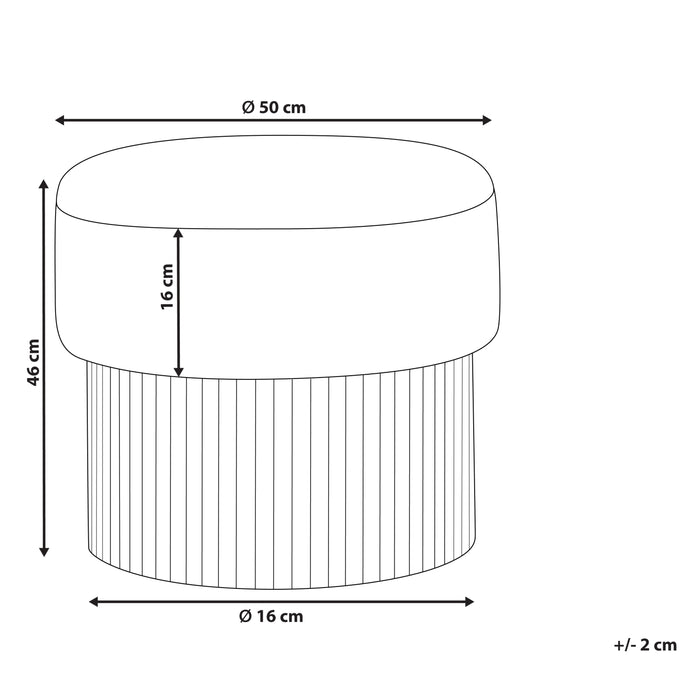 Beliani - RICHEY - Opbergpoef - Off-white - Bouclé